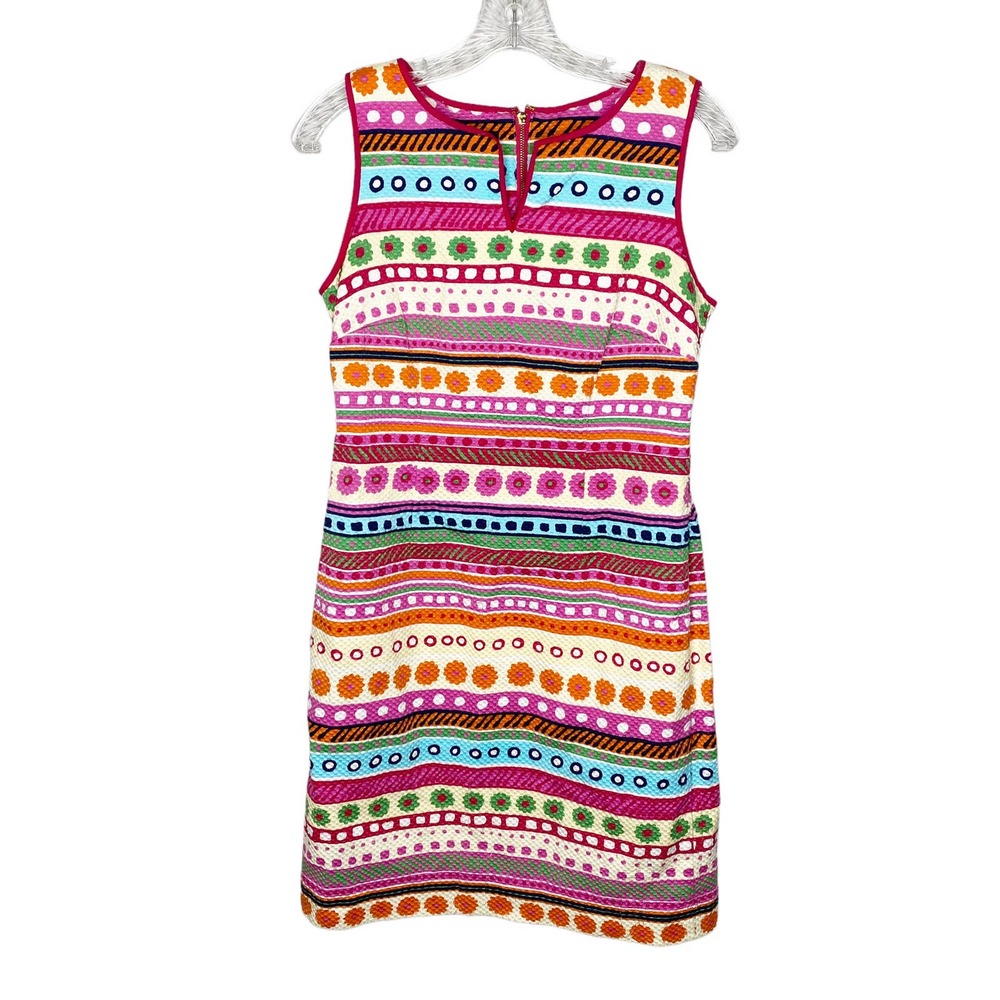 Talbots Women's Summer Floral Dress Mixed Print Textured Sleeveless Size 4